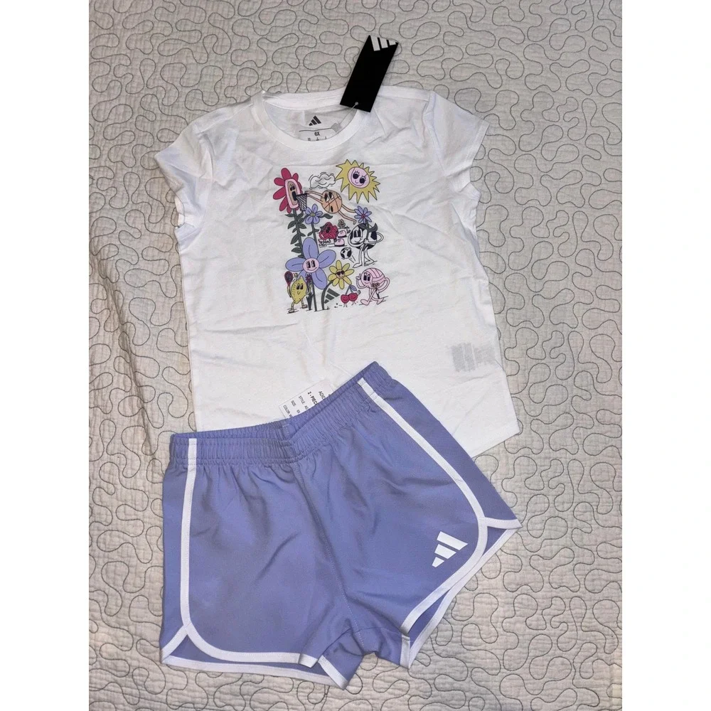 Adidas Girls 2-Piece Shorts Set Size 6X